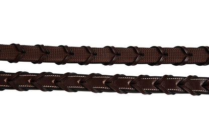 Huntley Fancy Stitch Rubber Laced Rein