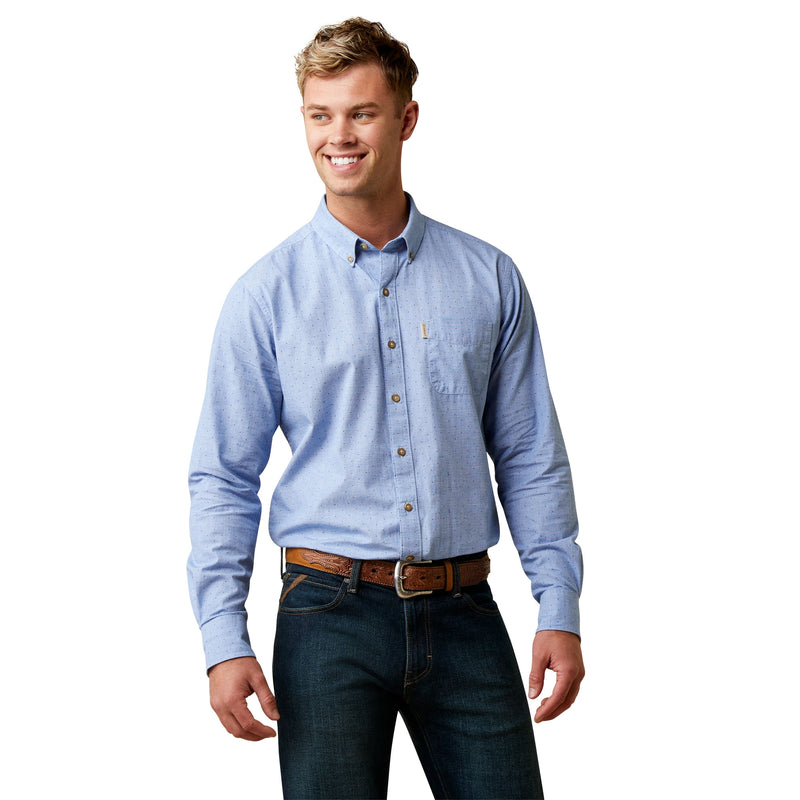 Ariat Mens Wrinkle Resist Dots Stretch Modern Fit Shirt