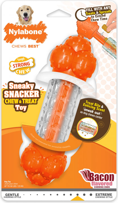 Nylabone Strong Chew Sneaky Snacker Wolf Bacon