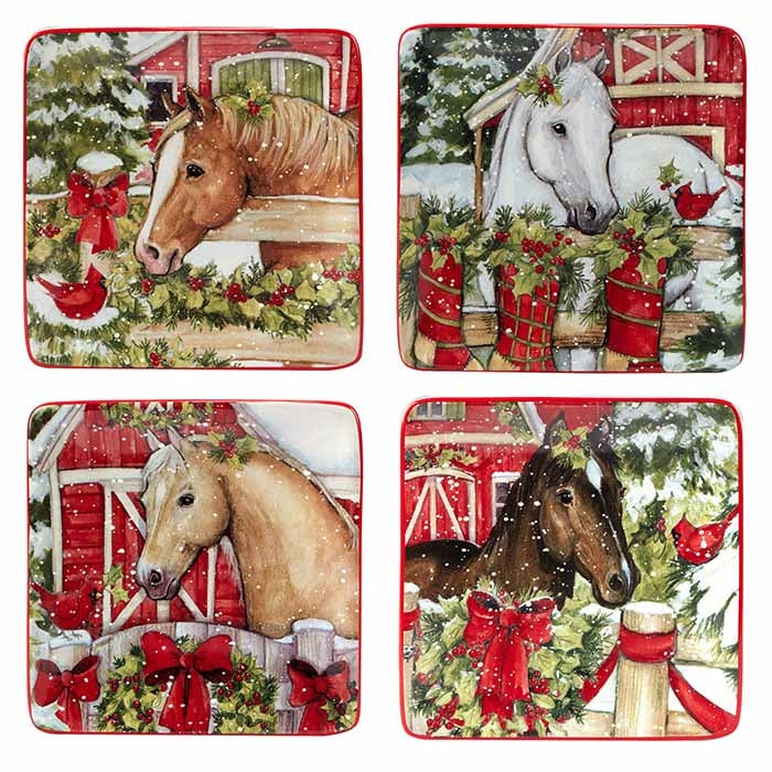 Snowy Farm Small Plates - Set of 4