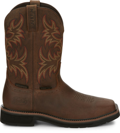 Justin Mens Driller 11" Waterproof Steel Toe Boots