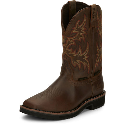 Justin Mens Driller 11" Waterproof Steel Toe Boots