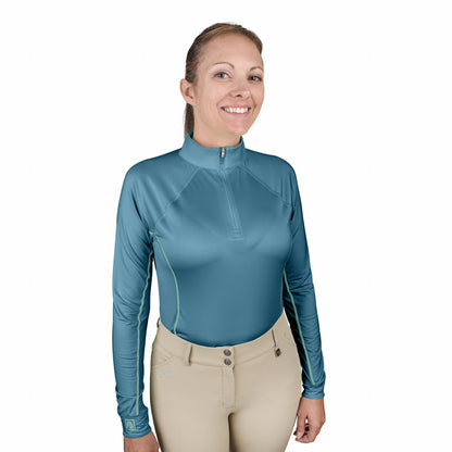 Romfh Ladies Core Quarter Zip Long Sleeve Solid Sun Shirt
