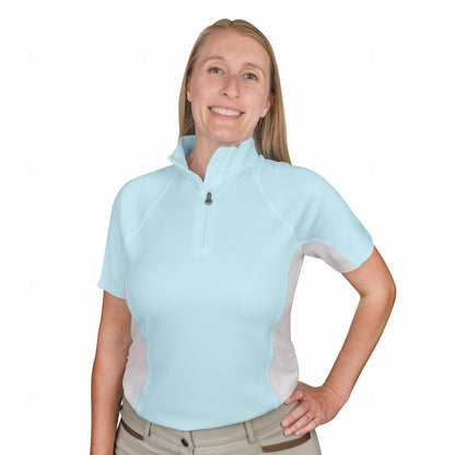 Ovation Ladies Quarter Zip Short Sleeve Sun Shirt