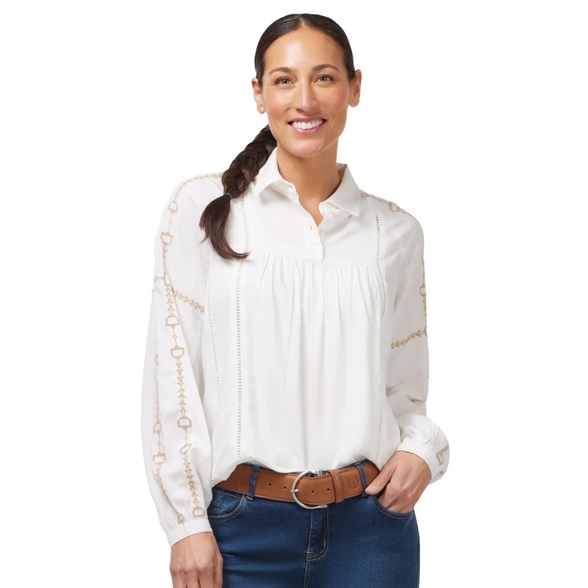 EQL by Kerrits Ladies Bit and Rein Embroidered Blouse