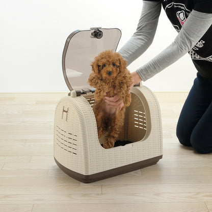 Richell Faux Wicker Pet Carrier
