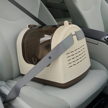 Richell Faux Wicker Pet Carrier