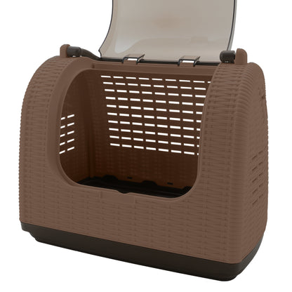 Richell Faux Wicker Pet Carrier