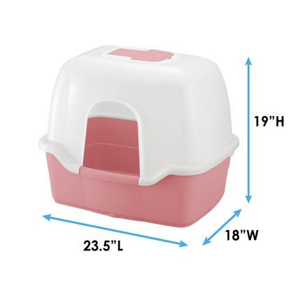 Richell PAW TRAX Wide Hooded Cat Litter Box