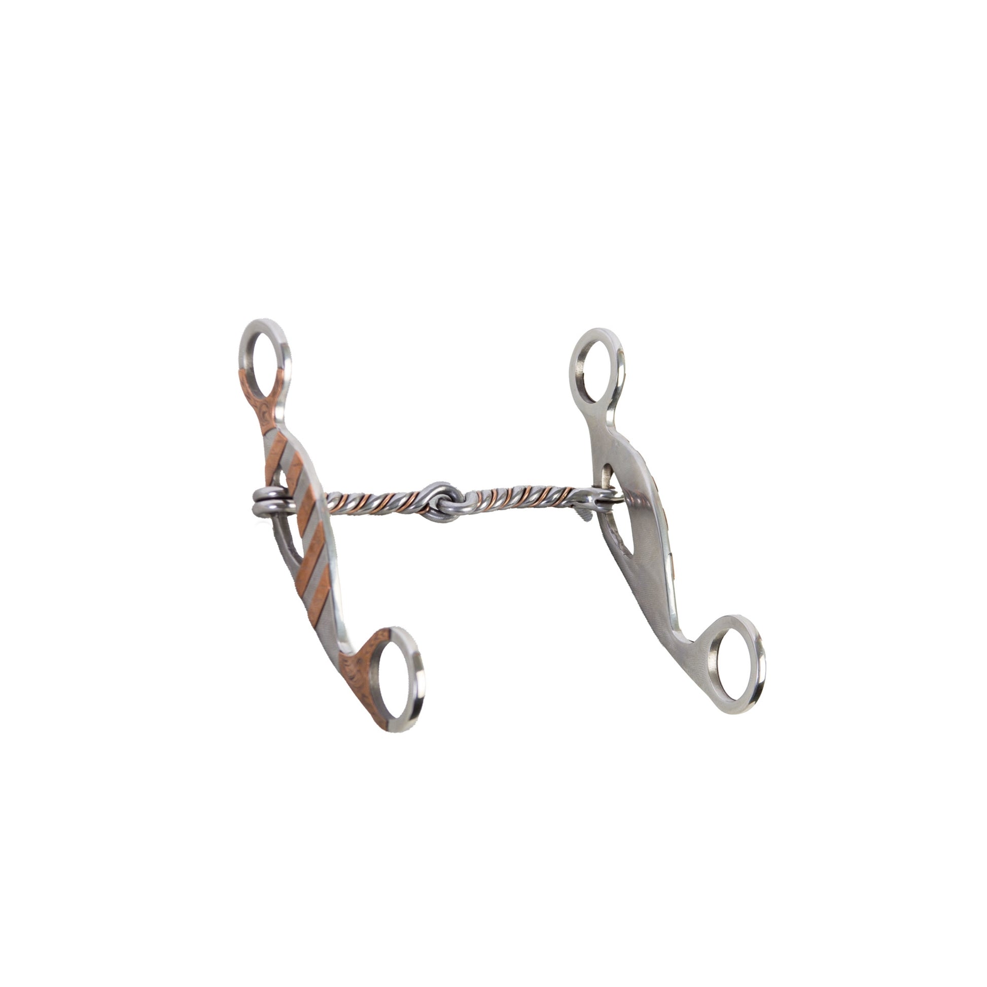 Twisted Snaffle Gag Bit with Copper Trim