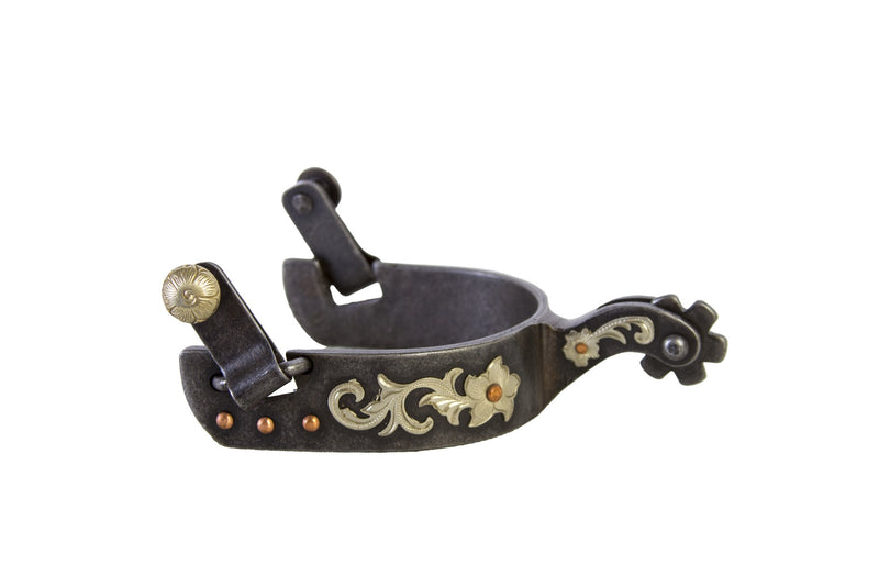 Floral N Dot with Copper Trim Spur