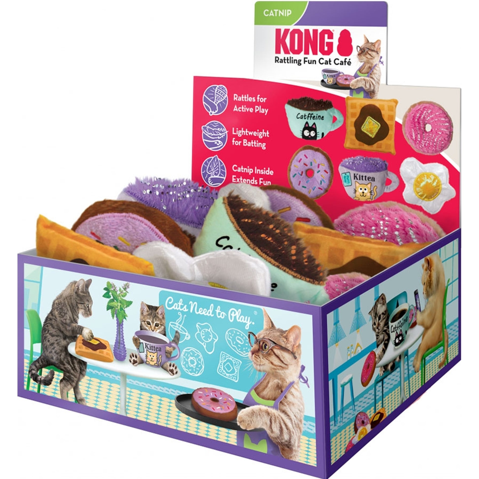 KONG Scrattles Rattlin Fun Cat Cafe PDQ
