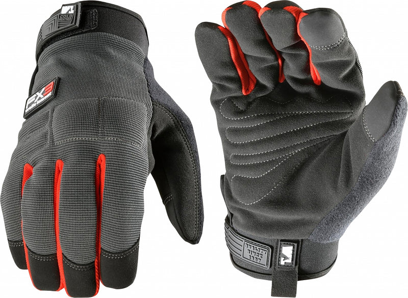 Wells Lamont Mens F x 3 Fleece Lined Synthetic Leather Gloves