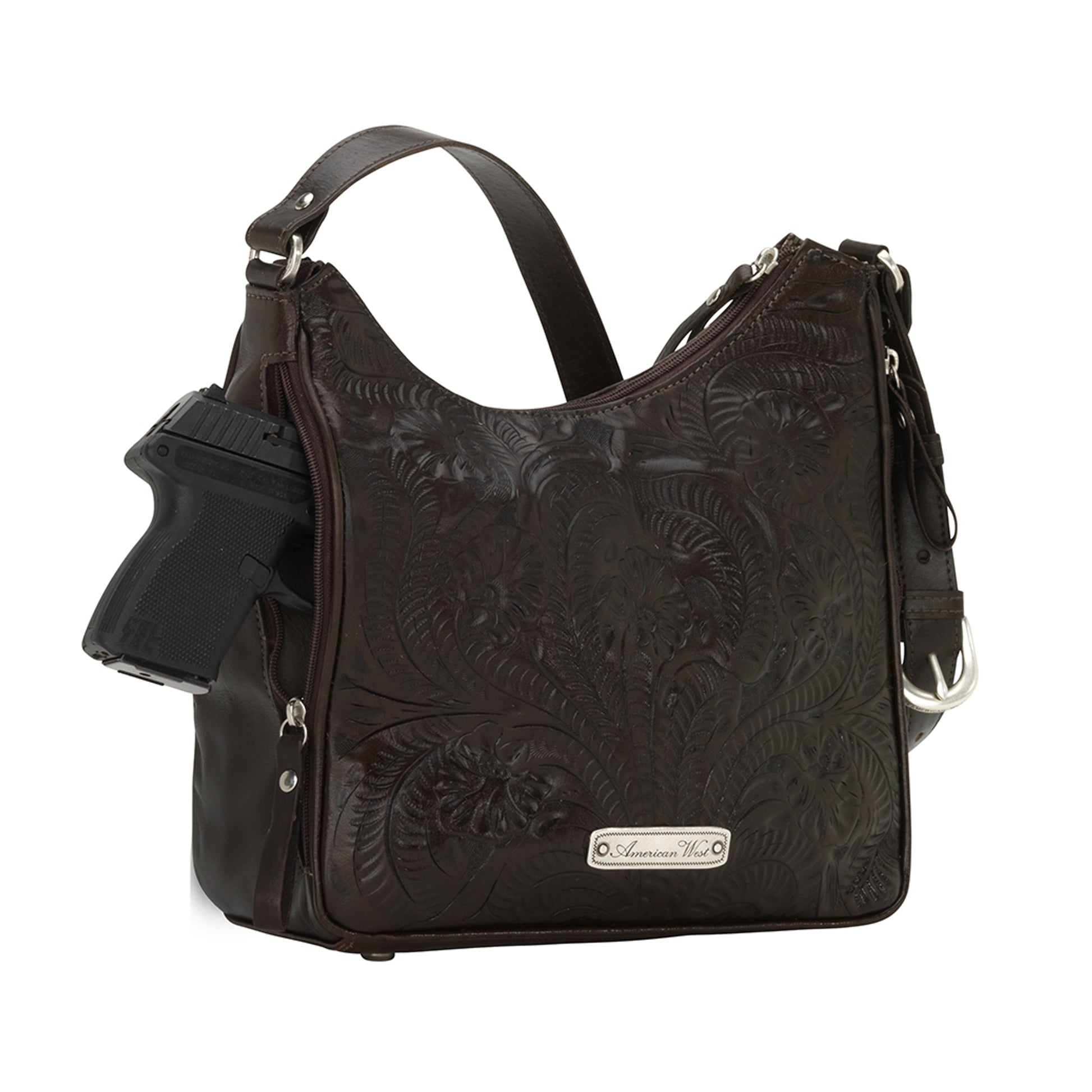 American West Annie's Secret Zip-Top Shoulder Bag with Conceal Carry Pocket