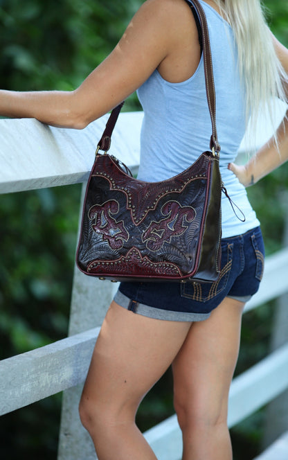 American West Annie's Secret Collection Shoulder Bag with Conceal Carry Pocket on Back