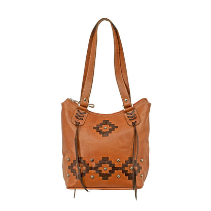 American West Tribal Weave Zip-Top Bucket Tote