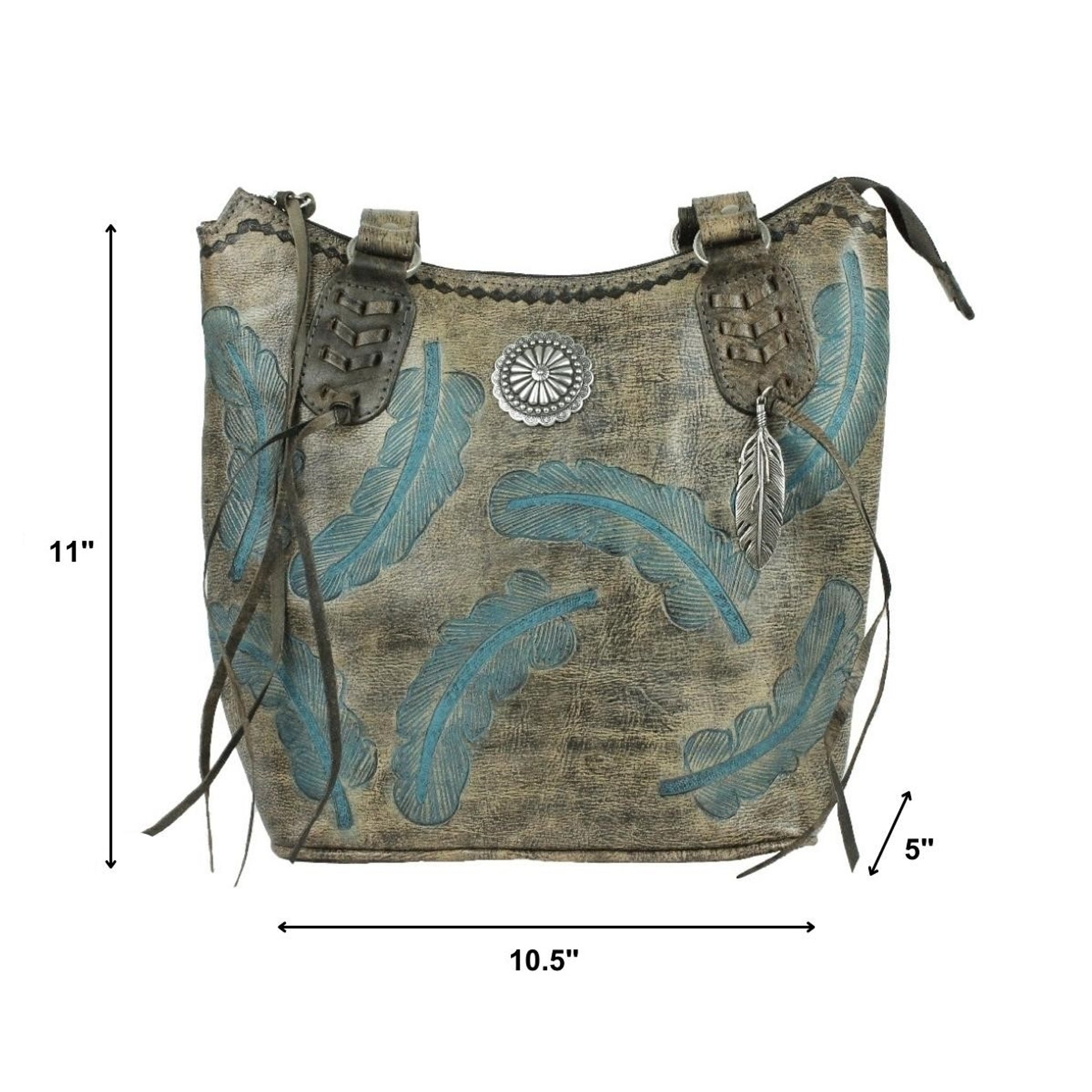 American West Sacred Bird Zip Top Bucket Tote
