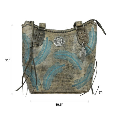 American West Sacred Bird Zip Top Bucket Tote