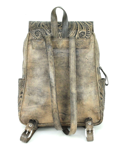 American West Lariats and Lace Backpack With Zipper Closure And Tooled Flap