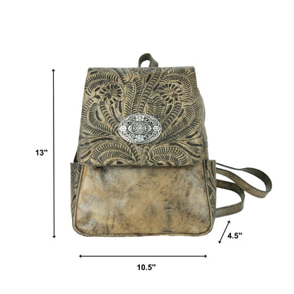 American West Lariats and Lace Backpack With Zipper Closure And Tooled Flap