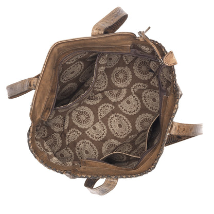 American West Cow Town Zip Top Tote with Conceal Carry Pocket on Back