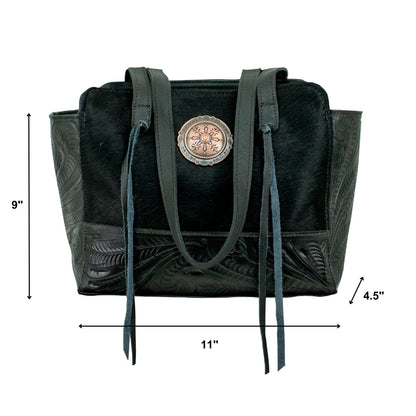 American West Cow Town Zip Top Tote with Conceal Carry Pocket on Back