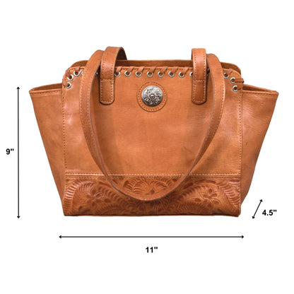 American West Harvest Moon Zip Top Tote with Conceal Carry Pocket on Back