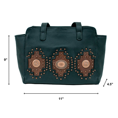 American West Midnight Copper Zip Top Tote with Conceal Carry Pocket on Back
