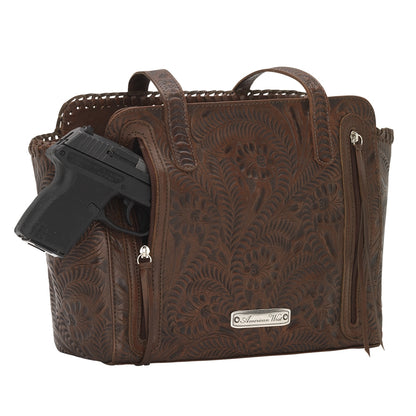 American West Annie's Secret Collection Zip Top Tote with Conceal Carry Pocket on Back