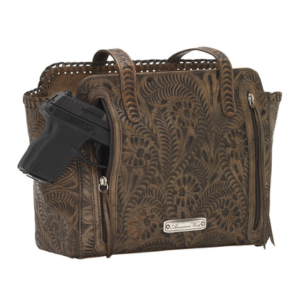 American West Annie's Secret Collection Zip Top Tote with Conceal Carry Pocket on Back