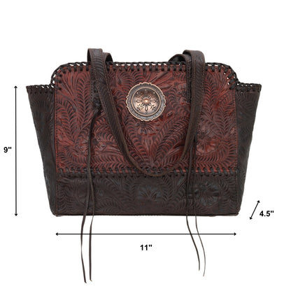 American West Annie's Secret Collection Zip Top Tote with Conceal Carry Pocket on Back