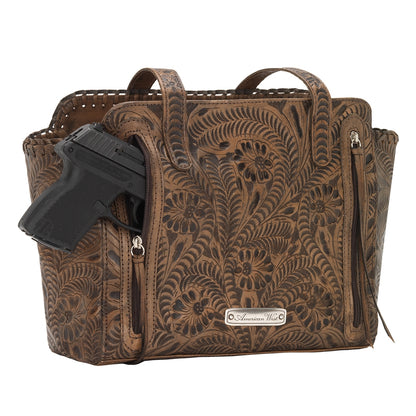 American West Annie's Secret Collection Zip Top Tote with Conceal Carry Pocket on Back