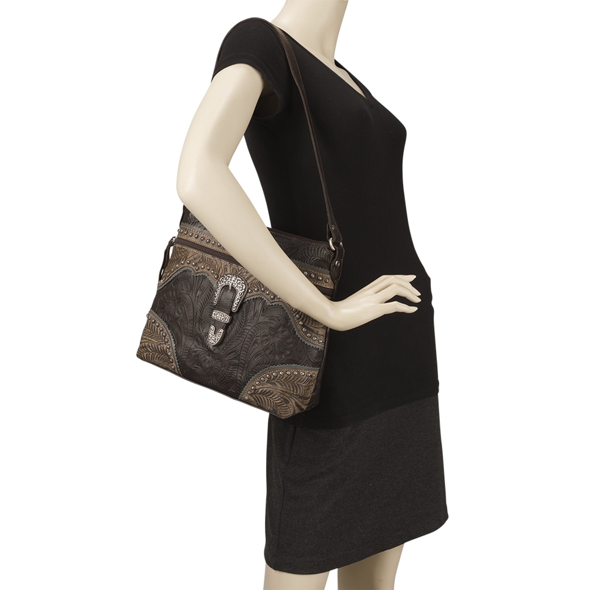 American West Saddle Ridge Zip Top Shoulder Bag