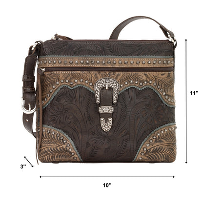 American West Saddle Ridge Zip Top Shoulder Bag