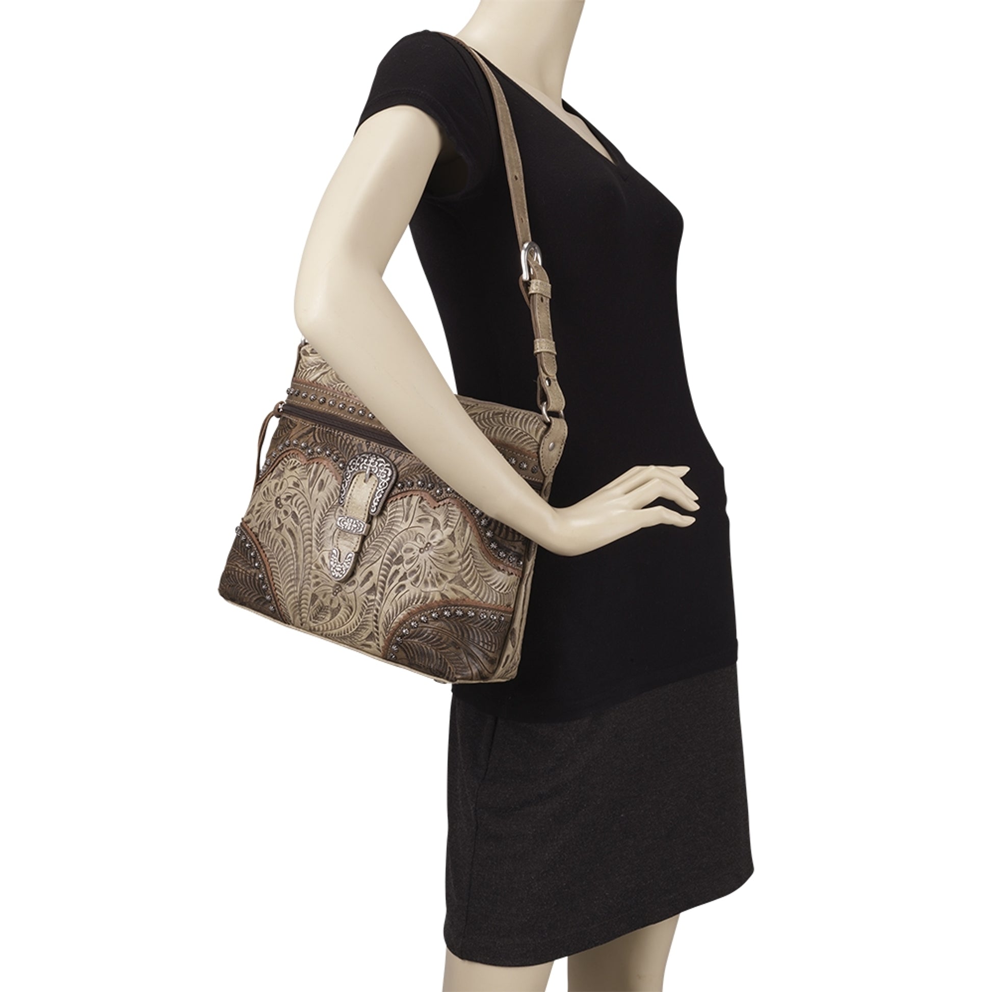 American West Saddle Ridge Zip Top Shoulder Bag