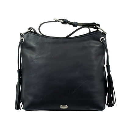 American West Waxed Leather Zip Top Shoulder Bag