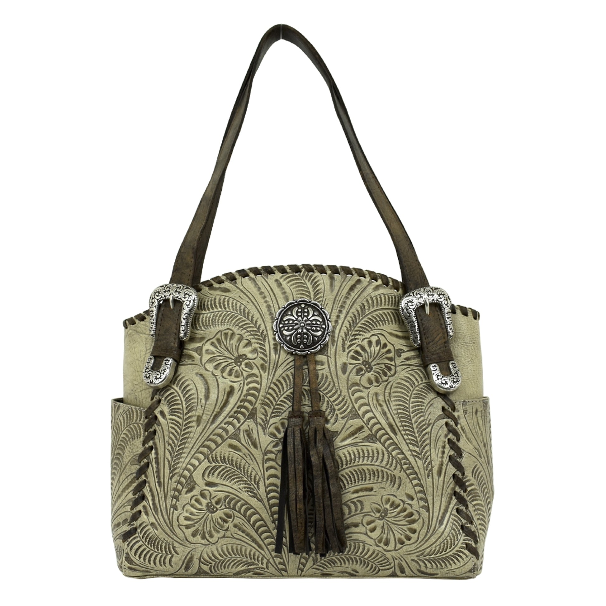 American West Lariats and Lace Multi-Compartment Tote with Conceal Carry Pocket on Back
