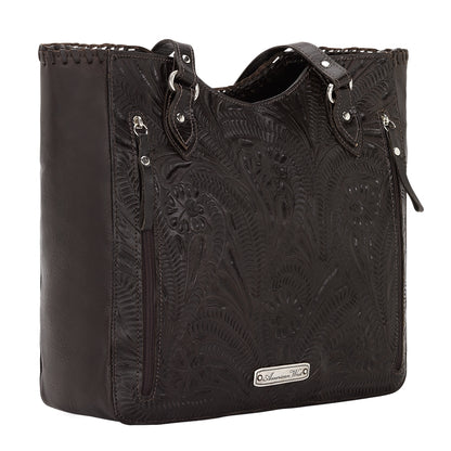 American West Annie's Secret Collection Large Zip Top Tote with Conceal Carry Pocket on Back