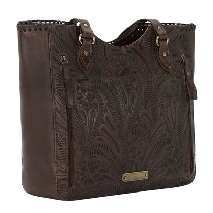 American West Annie's Secret Collection Large Zip Top Tote with Conceal Carry Pocket on Back
