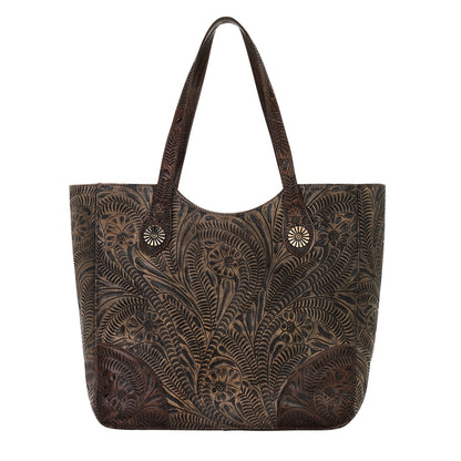 American West Annie's Secret Collection Large Zip Top Tote with Conceal Carry Pocket on Back