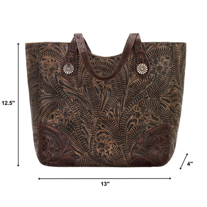 American West Annie's Secret Collection Large Zip Top Tote with Conceal Carry Pocket on Back