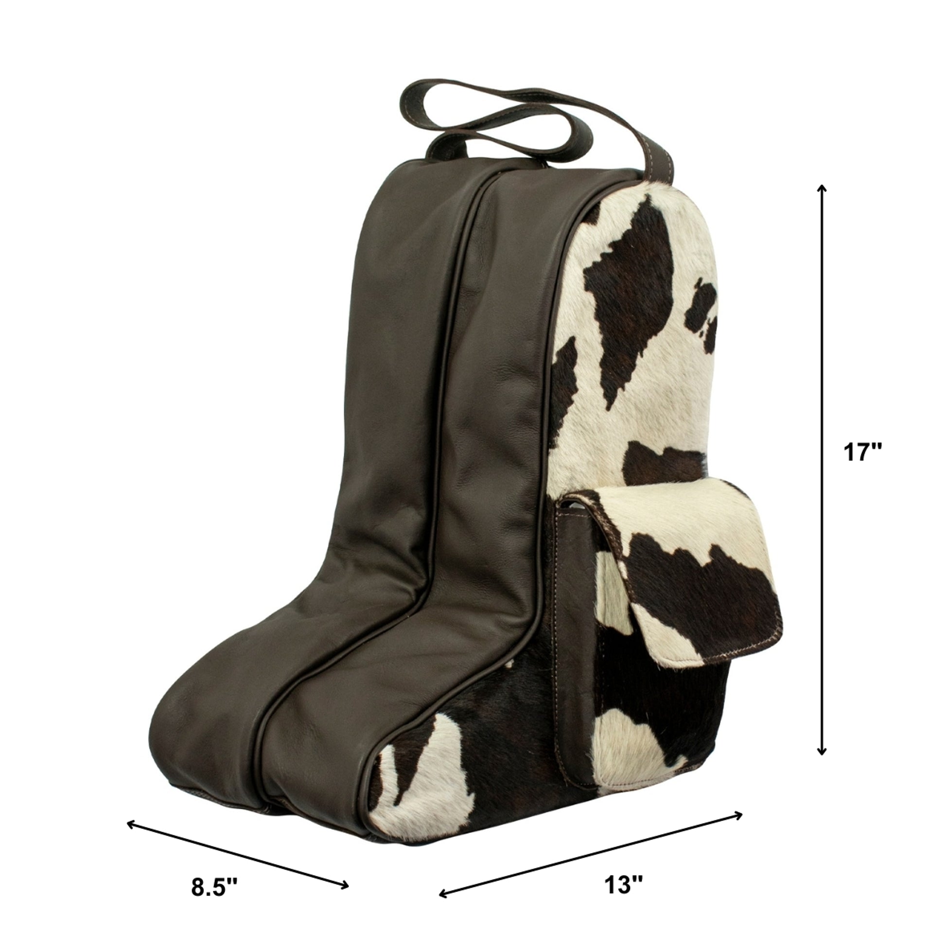 American West Pony Boot Bag with 2 Individual Compartments with Hair-On Hide