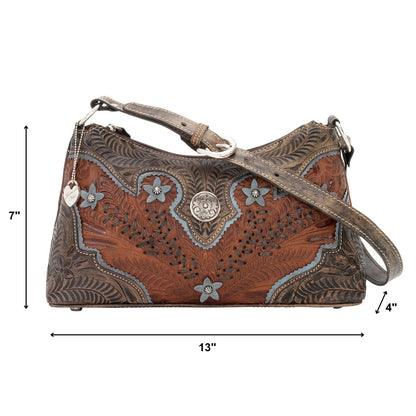 American West Desert Wildflower Zip Top Shoulder Bag