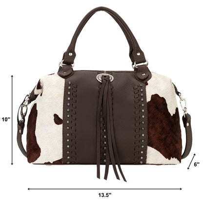 American West Cow Town Large Zip Top Convertible Satchel with Conceal Carry Pocket on Back