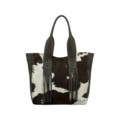 American West Pony Large Zip-Top Tote with Hair-On Hide