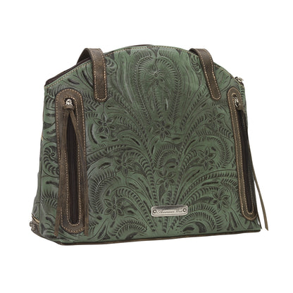 American West Annie's Secret Collection Zip Top Half Moon Tote with Conceal Carry Pocket on Back