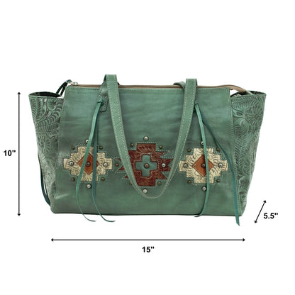 American West Navajo Soul Zip Top Tote with Conceal Carry Pocket on Back