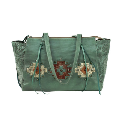 American West Navajo Soul Zip Top Tote with Conceal Carry Pocket on Back
