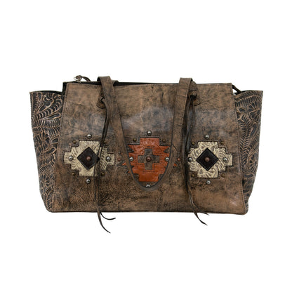 American West Navajo Soul Zip Top Tote with Conceal Carry Pocket on Back