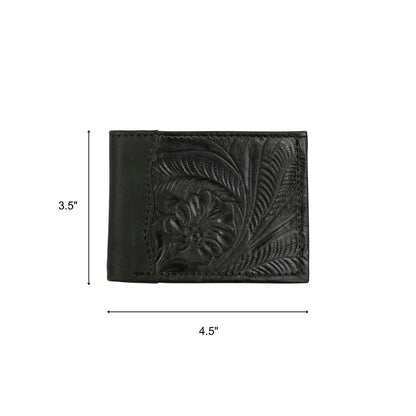 American West Waxed Leather Mens Bi-Fold Wallet